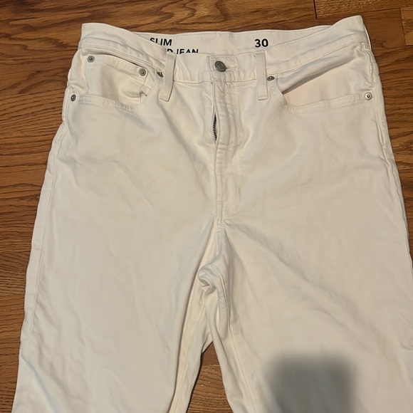 J Crew White Raw Hem Slim Boyfriend Jeans - Picture 2 of 5